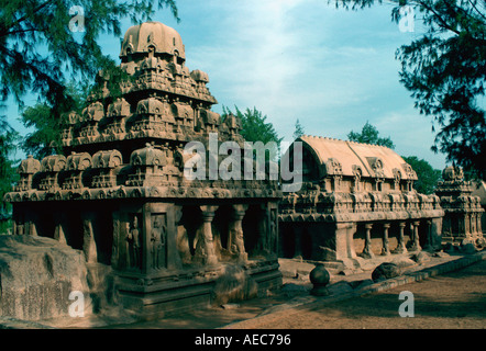 Tempelanlage in Mahabalipuram Indien Stockfoto