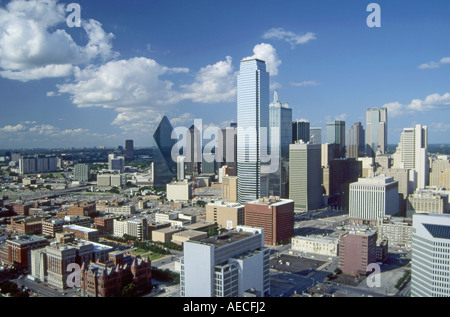 Dallas Downtown von Reunion Tower, Bank of America Plaza im Zentrum, Dallas, Texas, USA Stockfoto