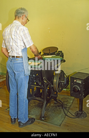 Druckerei in Commercial Complex, Old City Park, Dallas, Texas, USA Stockfoto