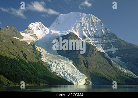 Mt Robson-Massivs, Berg Gletscher, Berg Lake, Mount Robson Provincial Park, Rocky Mts, British Columbia, Kanada Stockfoto