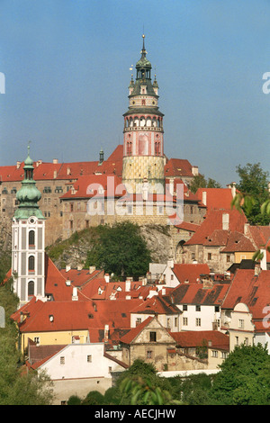 Turm Boehmian Krumlov, Tschechische Republik, Böhmen, südböhmische Region, Cesky Krumlov Stockfoto