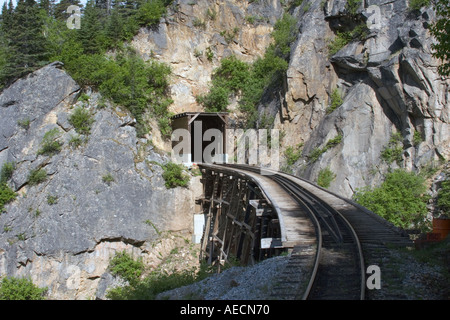 Tunnel-White Pass Yukon Route Railroad aus Skagway 2005 Stockfoto