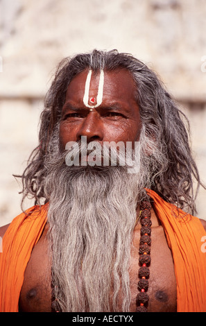 Udaipur, Sadhu - heiliger Mann, Rajasthani Stockfoto