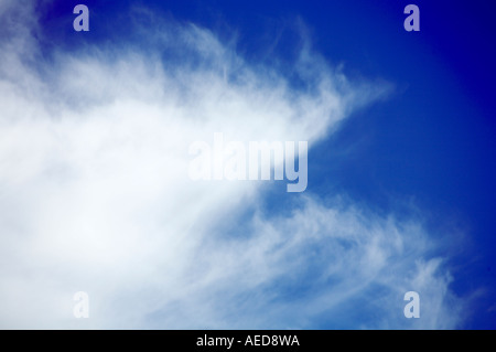 Whispy weiße Wolke in einem azurblauen Himmel Stockfoto