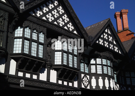 Schwarz / weiß Fachwerkhaus Gebäude Chester Cheshire England Stockfoto