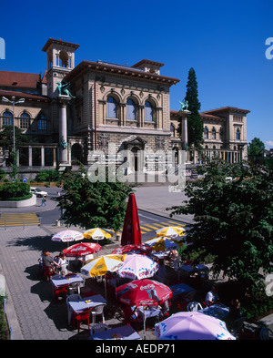 Palais De Rumine und Place De La Ripone Lausanne Kanton Waadt Schweiz Stockfoto