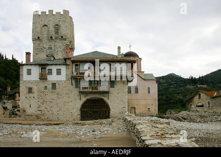 Arsenat Hafen Port St George Zograph Kloster Berg Athos das Land Kanaan Christentum orthodoxe Griechenland griechische Religion Mönch alt Stockfoto