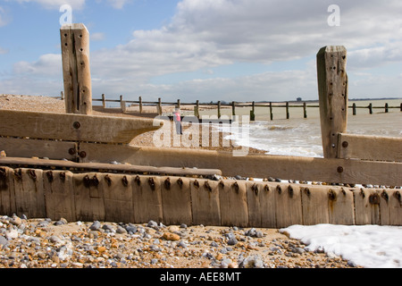 Der Strand in Climping West Sussex Stockfoto