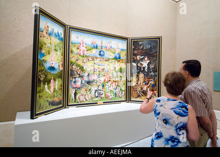 Der Garten der Lüste von Hieronymus Bosch im Museo del Prado Madrid Spanien Stockfoto