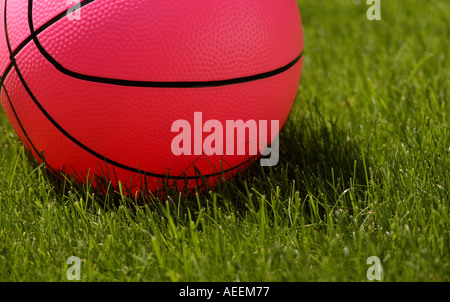 Ein Basketball auf dem Rasen. Bild von Patrick Steel patricksteel Stockfoto