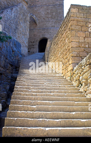 Die Akropolis Lindos Rhodos Griechenland Stockfoto