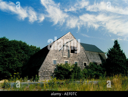 Eine feine alte Schindeln verkleidet Bootshaus auf Cape Cod, reif für die Konvertierung in ein Ferienhaus Stockfoto