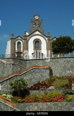 Außenansicht der Kirche Santa Lucía in der Nähe des San Bartolome de Tirajana auf Gran Canaria, einer der Kanarischen Inseln Spaniens Stockfoto