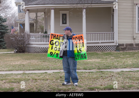 Streikposten von Fred Phelps Westboro Baptist Church mit Sitz in Topeka Kansas Stockfoto