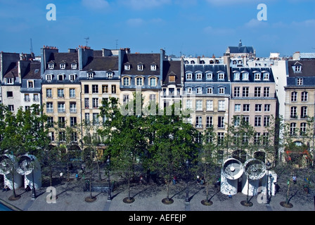 Paris Frankreich alte Wohn Architektur Fassaden im Marais-Viertel vor Stockfoto