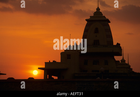 Gandhi Mandapam Sonnenuntergang Kanya Kumari Indien Stockfoto