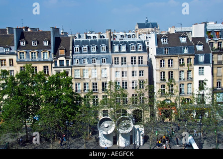 Paris Frankreich, alte Wohnarchitektur Fassaden, im Marais-viertel, vor Stockfoto