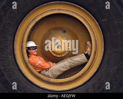 Erz-LKW-Fahrer Australien Stockfoto