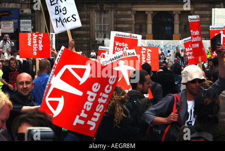 Straße März in Edinburgh während der G8-2005 Stockfoto