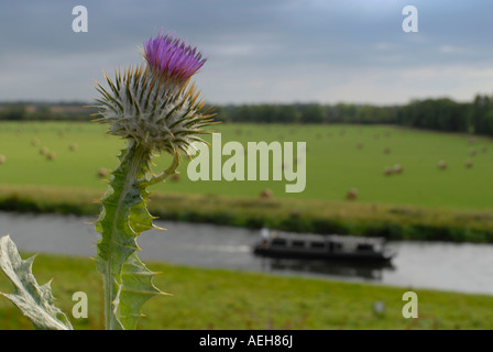 Blick vom Schloss-Hügel in Fotheringhay Northamptonshire UK Stockfoto