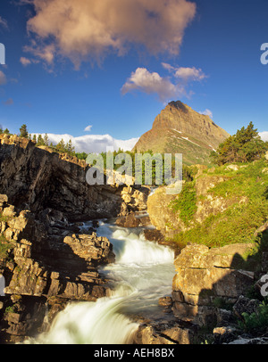 Stream von Swiftcurrent Lake und Grinnell Point Glacier Nationalpark Montana Stockfoto