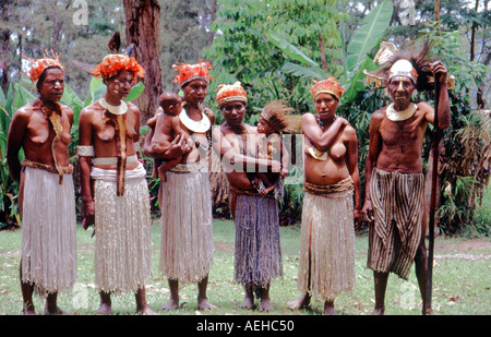 Mitglieder des Stammes Simbu aus dem Hochland von Papua-Neu-Guinea Stockfoto