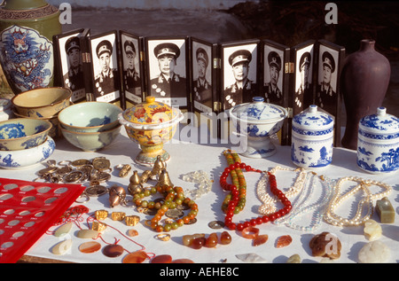 Stall mit historischen Souvenirs auf das 11. Jahrhundert Dorf Xidi, Provinz Anhui, China Stockfoto