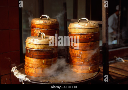 Knödel-Dampfer in die Gassen der Altstadt Chinesisch, Shanghai, China Stockfoto