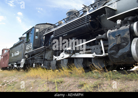 ein Vintage Dampfmaschine zart und Kombüse Denver und Rio Grande Western auf dem Display in Colorado Stockfoto