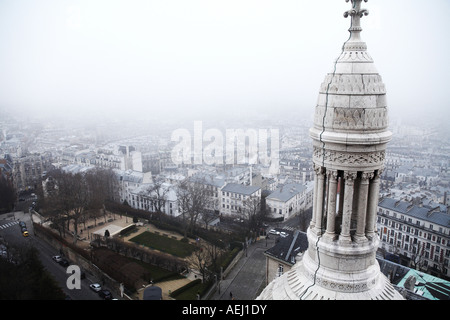 Blick von der Sacre Coeur Viertel Montmartre 18. Arrondissement in Paris, Frankreich-Europa Stockfoto