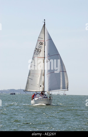 Alcyone von Lymington Contessa 32 Yacht während der Skandia Cowes Yacht Week Veranstaltungen gezeigt Stockfoto