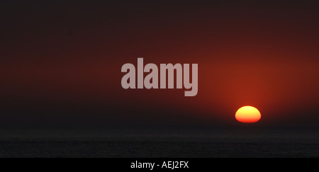 Sonnenuntergang vom Porthmeor Beach, St. Ives, Cornwall, England. Stockfoto