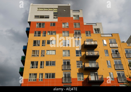 Modernes Wohnen im "Greenwich Millennium Village" Greenwich Halbinsel London SE10 England Stockfoto