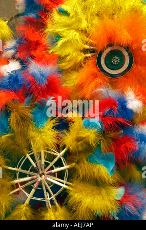 Historische Darstellung des indischen Headresses an der Oregon hohe Wüste Museum Henry J Casey Hall of Palteau Indianer Central Oregon Stockfoto