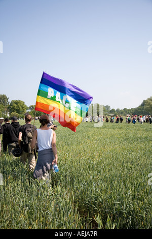 Demonstranten gegen den G8-Gipfel, Mecklenburg-Western Pomerania, Deutschland Stockfoto