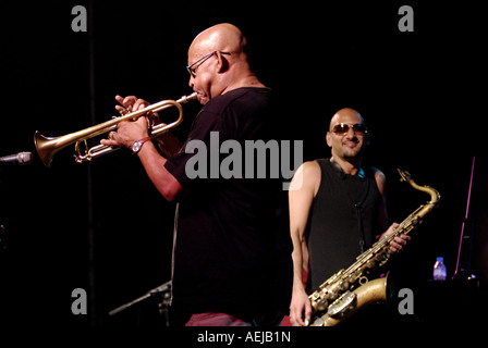 Al Foster Quintett: Eddie Henderson und Eli Degibri Stockfoto