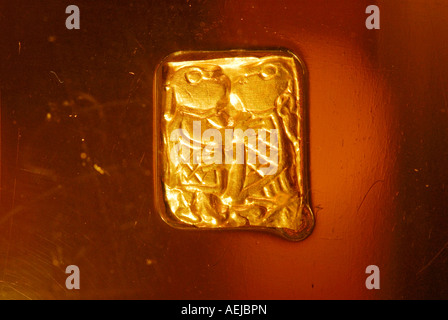 Antikes Stück gold, Wikinger-Museum, Bostad Borg, Lofoten, Nordland, Norwegen Stockfoto