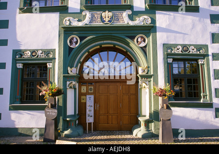 Deutschland, Thüringen, Erfurt, historische Gebäudehülle Stockfoto