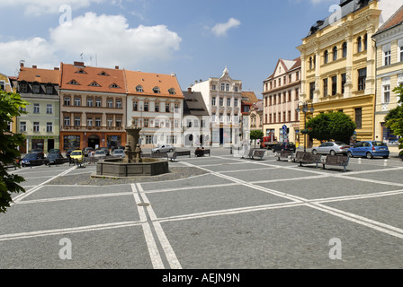 Altstadt-Platz von Ceska Lipa, Böhmen, Tschechien Stockfoto