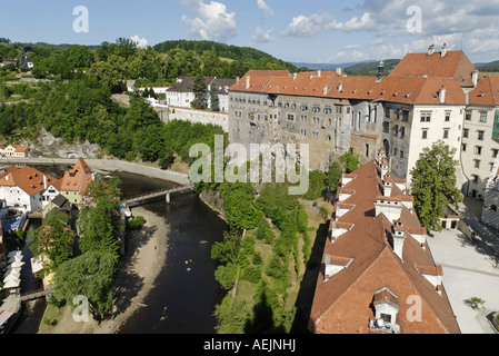 Schwarzenberg Schloss, historische alte Stadt Cesky Krumlov, Südböhmen, Tschechien Stockfoto