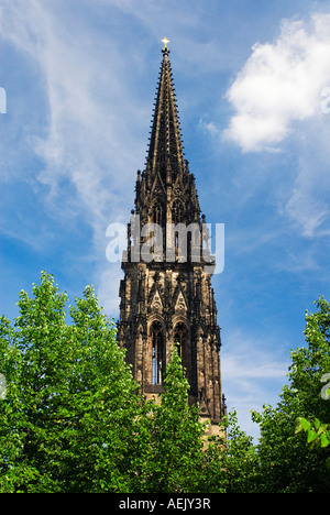 Turm der Sankt Nikolai Kirche, Hamburg, Deutschland Stockfoto