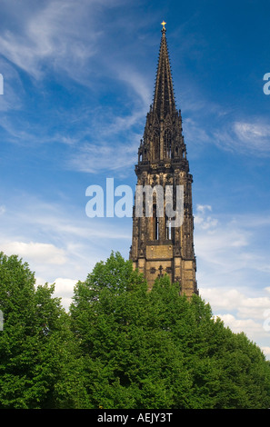 Turm der Sankt Nikolai Kirche, Hamburg, Deutschland Stockfoto