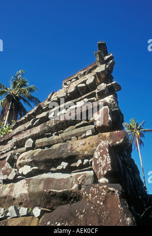 Nan Douwas die Hauptstruktur bei der alten sozialen politischen und religiösen Zentrum des Nan Mandol auf der Insel Pohnpei Micron Stockfoto