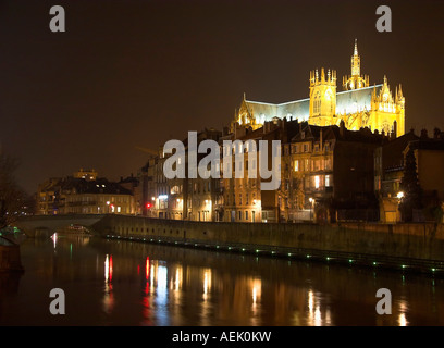 Stadt und die Kathedrale in Metz, Lothringen, Frankreich Stockfoto