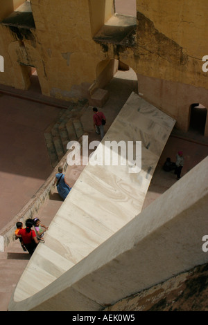 Teil die größte Sonnenuhr der Welt, Sternwarte Jantar Mantar, Jaipur Rajasthan Indien in Südasien Stockfoto