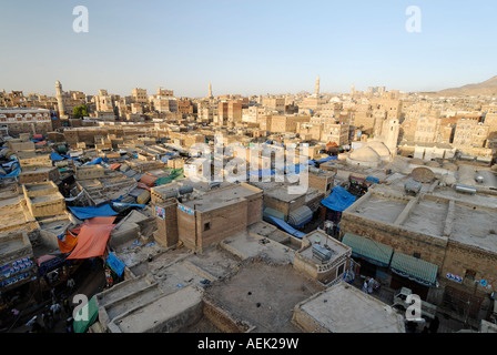 Blick über Sanaa, Sanaa, Jemen Stockfoto