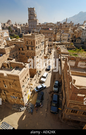 Historische alte Stadt Sanaa, Sanaa, Unesco World Heritage Site, Jemen Stockfoto