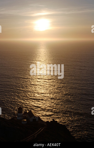 Sonnenuntergang am Leuchtturm am Point Reyes, Kalifornien, USA Stockfoto