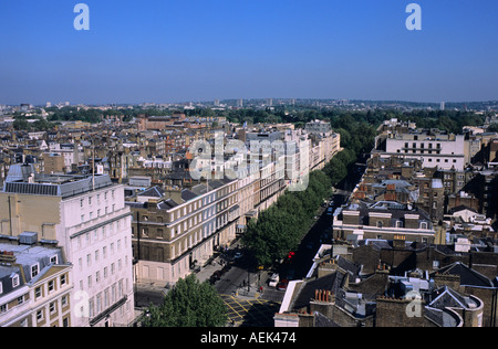 Blick über die Dächer im Zentrum von London mit Blick auf Hampstead London UK Stockfoto