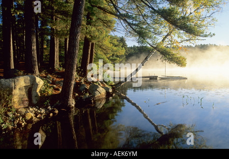 Morgenlicht an Freunde See, Adirondack Mountains, New York, USA Stockfoto